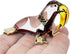 Tiny 2" Brown Blue Gold Lift Head Walrus Seal Sea Lion, Miniature Hand Blown Glass Animal
