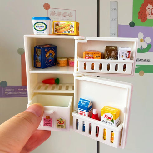 Set Play,16Pieces Ouliget Miniature Model Refrigerator Fridge Magnet,Unique Novelty Cute Mini Fridge Magnet,Mini
