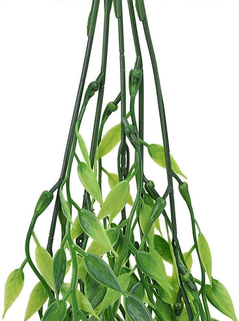 CATTREE Artificial Weeping Willow, Plastic Plants Greenery Leaves, Fake Hanging Vine Faux Ivy Garland, 4 Pack