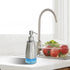 Dish Soap Dispenser with Stickers, Brushed Nickel Stainless Steel and Glass, Refillable Liquid Hand Soap Dispenser