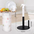 Paper Towel Holder with Spray Bottle, Stainless Steel Paper Towel Holder Stand for Kitchen Bathroom,Paper Towel Holder One Hand Tear, Standing Paper Towel Holder Countertop with Non Slip Weighted Base by BigKing