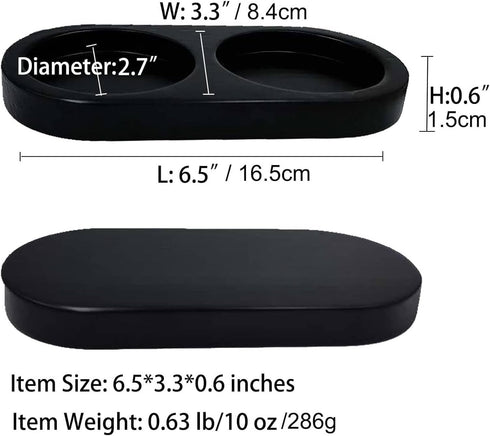 Elegant Black Beech Wood Tray for Salt & Pepper Mills