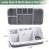 Marble Bathroom Countertop Organizer - Detachable 7 Slots for Kids Electric Toothbrush and Toothpaste Holder, Grey