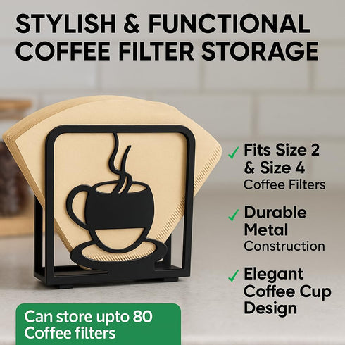 LFT 2 Pack Countertop Modern Metal Napkin Holder for Kitchen & Dining Table Decorative Coffee Cup & Fork Spoon Design