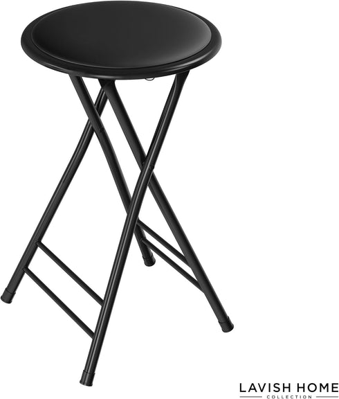 225lb Counter (24-Inch, Lavish Home Backless Folding Stool with Capacity for Kitchen or Rec Room - Portable Indoor Bar