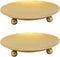 YYaaloa 2 Pack Gold Decorative Iron Plate Candle Holder - 4.33'' Candle Stand for LED & Wax Candles (Gold-2 Pack)