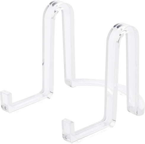 Plymor Clear Acrylic Ribbon-Style Display Easel, 3.75" H x 3.875" W x 5" D (2 Pack)