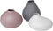 Blomus Nona Set of 3 Mini Vases, Porcelain Colors Pewter, Microchip Grey and Bark (Mauve)