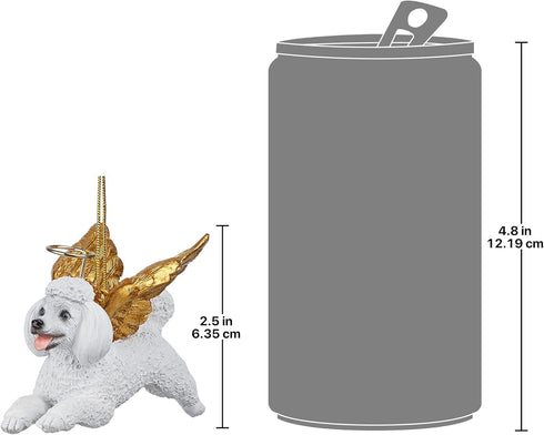 ANGEL ORNAMENT WHITE POODLE