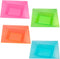 Party Essentials 10 Count Assorted Neon Hard Plastic Square Twist Salad/Snack Bowls, 12-Ounce