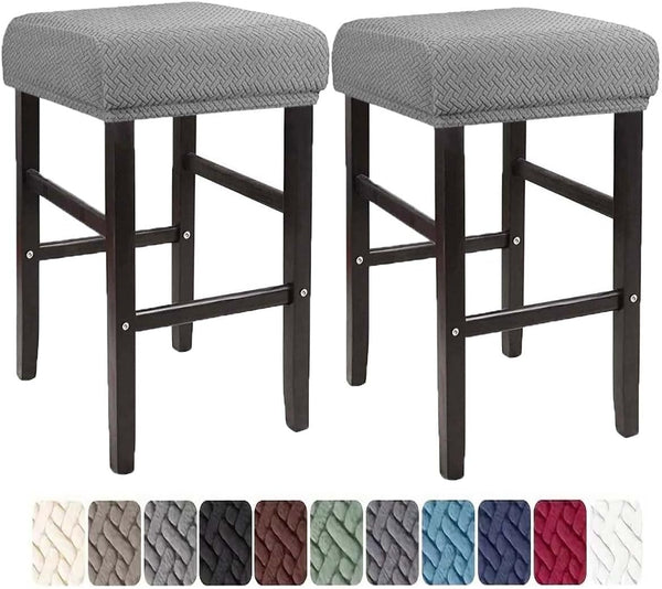 LIULIWEIFA Bar Stool Covers Rectangle Set of 4/2/1 Saddle Bar Stool Covers Slipcover