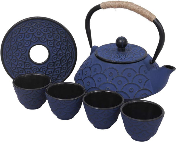 Japanese Style Cast Iron Teapot Set with 4 Tea Cups Iron Tea