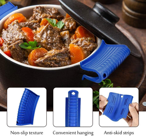 Silicone Assist Handle Holder, Non-Slip Heat Resistant Cover for Cast Iron Skillets and Frying Pans