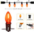 C7 25FT 25 Bulbs, Orange Halloween Lights Outdoor, LED String Lights with Waterproof Fall Thanksgiving Decor for Patio