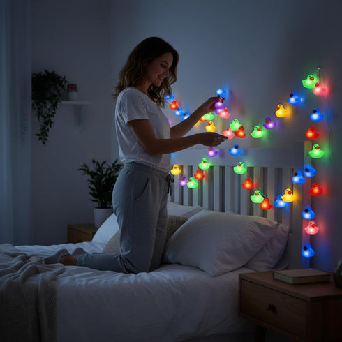 1 60/100 Deekin Pcs LED Rubber Duck String Lights Valentines Tree Decor Duck Battery Operated String Lights Decorative