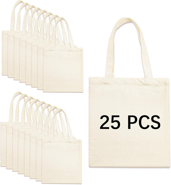 ORJ 13 * 15 inch Sublimation Blank Canvas Bags Bulk,Tote Bags for Sublimation,