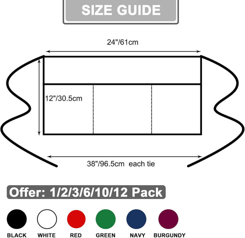 PLOYMONO 10 Pack Waist Apron with 3 Pockets, Red Waitress Waiter Server Short Apron