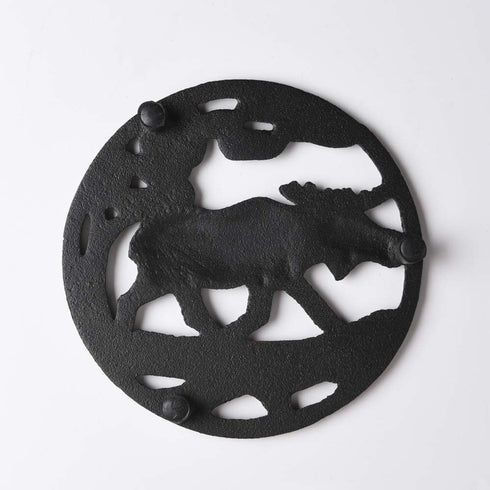 BRASSTAR Counter PTZD008 Cast Iron Bull Pot Trivet Decorative Rusted Design Recycled Metal Hot Dishes Stands Holders