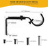 Heavy Duty Adjustable Curtain Rod Brackets, Rod Holders for 1 Inch Rod, Black Color, (Set of 4)