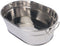 DOITOOL Galvanized Metal Tub, Oval Beverage Tub for Parties, Ice Bucket, Storage Bucket, 8.84x6.01x3.14 inch