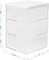 Martha Stewart Brody Plastic Storage Organizer Bins with Engineered Wood Lid, 3 Pack Small (3.75" x 3", Clear/White)