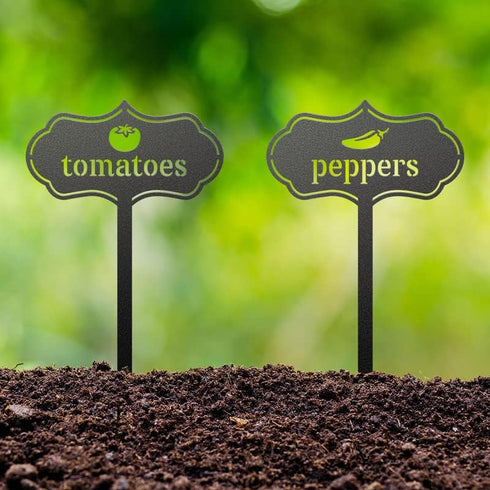 RealSteel Metal Seed & Plant Markers Elegant Indoor & Outdoor Garden Stakes Durable Herb, Vegetable & Fruit Plant