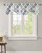 Hostline Valances Curtains for Living Room Retro Blue Moroccan Geometric Pattern Semi Sheer