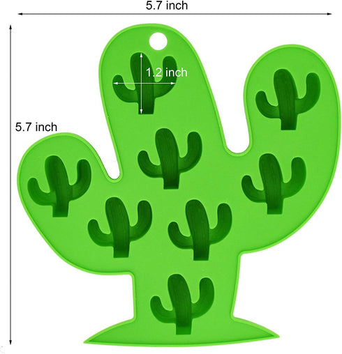 Fewo 2Pcs Mini Cactus Ice Cube Tray - Cacti Silicone Molds Set for Chocolate, Candy, Cake, Baking