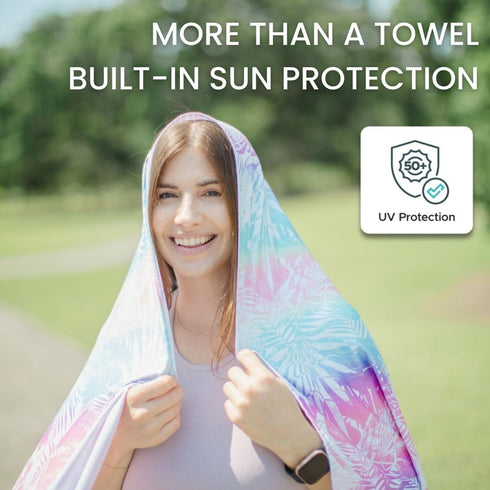 50+, Swimming, (30.5" 40.5", ROAM Kids UPF Pool/Beach Towel with Hood, Sunscreen Towel, UV Protection, UPF Sand Free