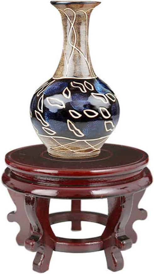 Rluii (5.5 inches 3.9 inches Chinese Display Stands Hand-Crafted Rosewood Oriental Vase Stand accessories Decor / Fish
