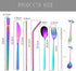 Travel Utensils Set with Case - Reusable Stainless Steel Silverware, 9 Pcs Portable Cutlery Set for Lunch Boxes,