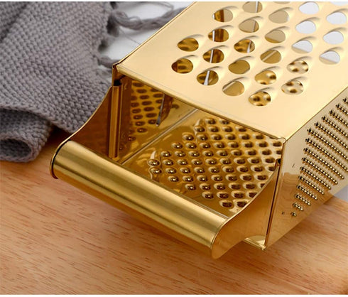Large Stainless Steel Grater Slicer with Handle, Multifunctional Cutter for Ginger, Garlic, Cheese, Ergonomic Design