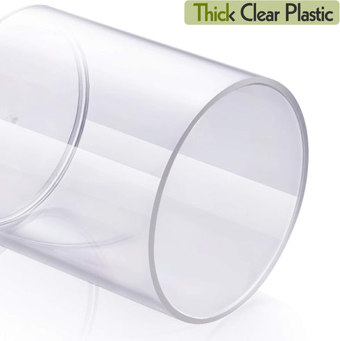 AOZITA 4 Pcs Acrylic Qtip Holder Dispenser, Clear Plastic Apothecary Jar Set for Bathroom Storage
