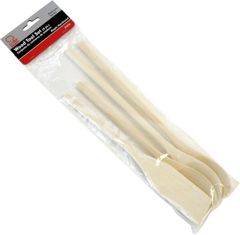 Chef Craft Classic Wooden Tool Set - 4 Piece Set, Natural