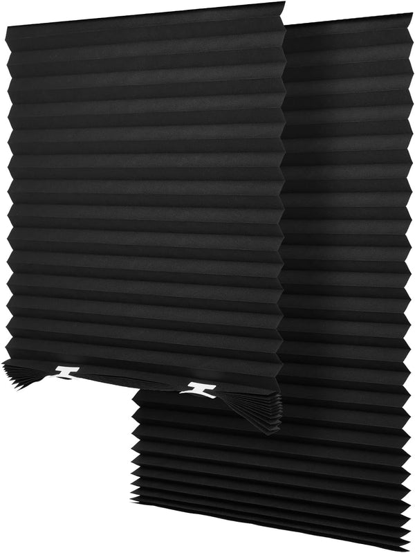 SEEYE Light Filtering Temporary Blinds, Cordless Fabric Pleated Shades, Easy to Cut and Install, 36" W x 72" L, 2 Pack,