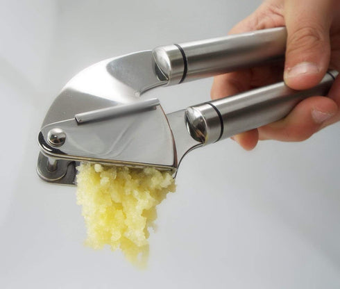 Best Garlic Press with Cleaning Brush, Solid 18/10 Stainless Steel Garlic Crusher Mincer Ginger Tools