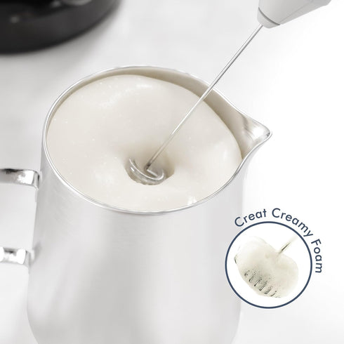 Powerful Milk Frother Handheld Foam Maker, Mini Whisk Drink Mixer for Coffee, Cappuccino, Latte, Matcha, Hot Chocolate, No Stand, Galaxy by New England Stories