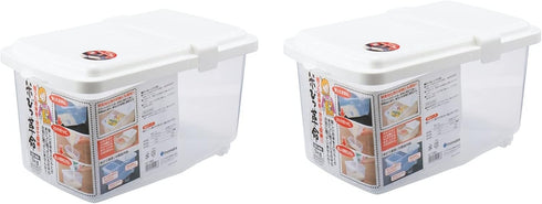 JapanBargain 1825 - Lot of 2 Japanese Rice Storage Containers, 11 LBS, Made in Japan