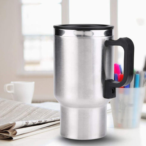 Gorgeri 12V Car Kettle, 450ml Electric In-Car Stainless Steel Heating Cup for Coffee Tea