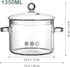 Yardwe Glass Pots with Cover, Heat-Resistant Cooking Pot for Pasta, Soup, Milk, 5.5x5.5x6.3 Inch (1350ml)