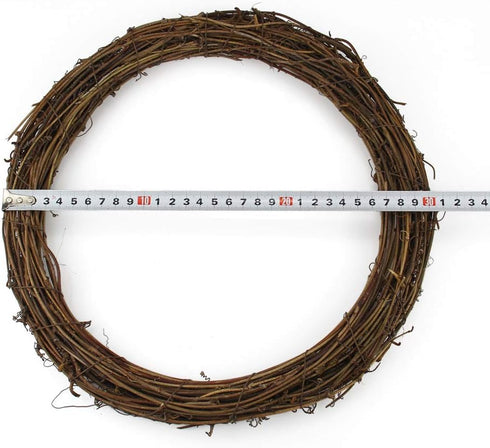 12" Natural Grapevine Wreath DIY Crafts for Christmas Door Hanging, Holiday Festival Wedding Decoration