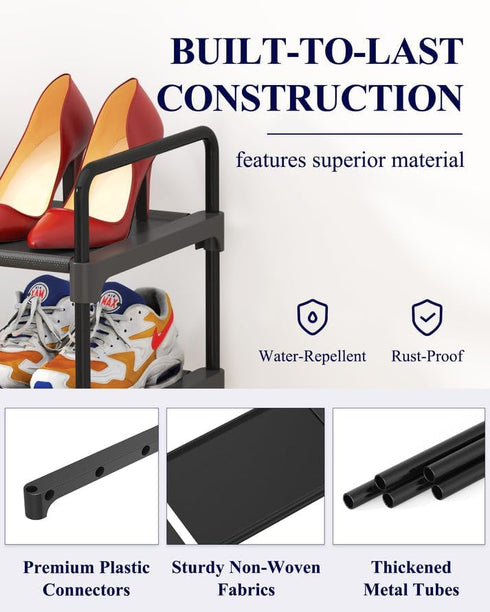 Closet, 27.6" Kitsure Shoe Rack for Sturdy Shoe Storage for Entryway, Space-Saving Shoe Rack Small and Shoe Shelf