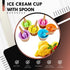 Frozen Pack 12 Green Direct Plastic Ice Cream Cups with Spoons - Sundae Dessert Bowls for Yogurt