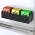 NiHome Magnetic Three-Compartment Acrylic Tea Bag Organizer, Durable Storage Solution for Tea Bags (Black)