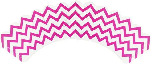 Wrapables Standard Size Chevron Cupcake Wrappers, Set of 20, Hot Pink
