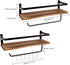 PHUNAYA Wood,Set 2(Carbonized Floating Shelves,Wall Mounted Shelf for Kitchen,Living Room,Bedroom,Bathroom