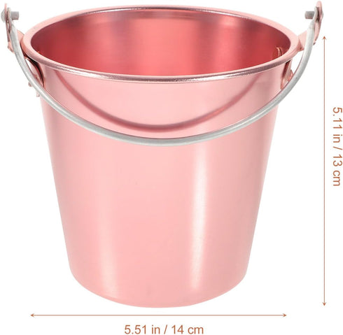 Metal Ice Bucket Pails for Beer & Wine, 1.25L Aluminum Alloy Cooler Bucket with Ice Tongs