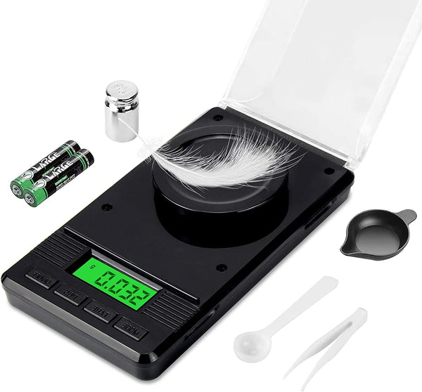 Milligram Scale 50g/0.001g, Digital Mg Scale with Calibration Weight, High Precision for Jewelry, Powder, Medicine