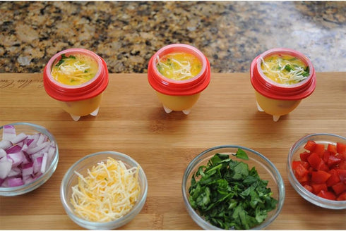 Egglettes Egg Cooker - Hard Boiled Eggs without Shell, Includes 4 Egg Cups