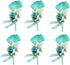 Calla Lily Boutonniere for Men, Wedding Groom Best Man Boutonniere, Set of 6 for Ceremony, Turquoise